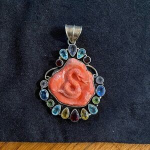 Hand crafted gemstone agate pendant